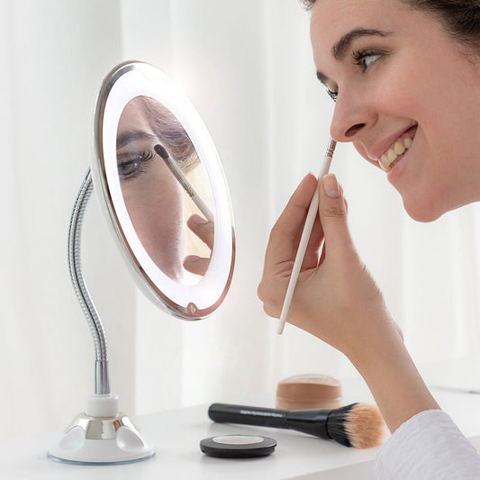 Specchio con Lente d'Ingrandimento LED con Braccio Flessibile e Ventosa Mizoom